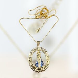 Mother Mary gold plated necklace